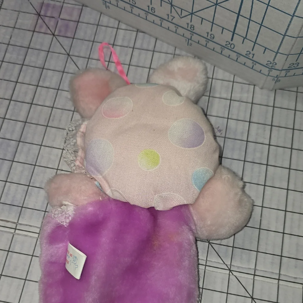 Pink and Purple Bunny Rabbit‎ Plush Stocking, Vintage 1985